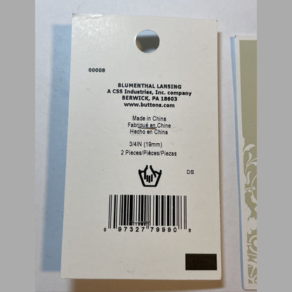 Lot Of 2 Cards La Mode rhinestones Flower 19mm Buttons 00008   2-Count
