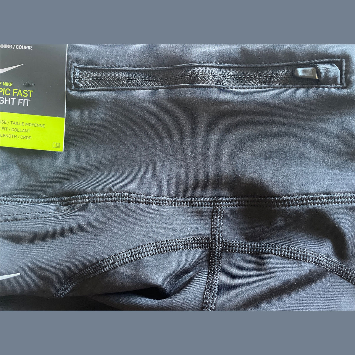 Nike Women’s Fast Crop Length Running Capri Leggings -Black (Charcoal) -Small