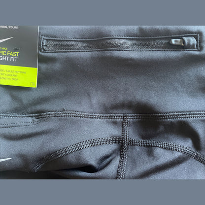 Nike Women’s Fast Crop Length Running Capri Leggings -Black (Charcoal) -Small