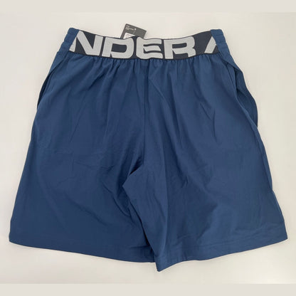 $45 Under Armour Men’s UA Elevated Woven Graphic Shorts-Academy Blue-Small -New
