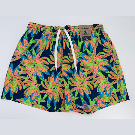 $70 Chubbies The Ocean Flowers 5.5" Inseam Swim Trunks-Multi -Medium-New Tag