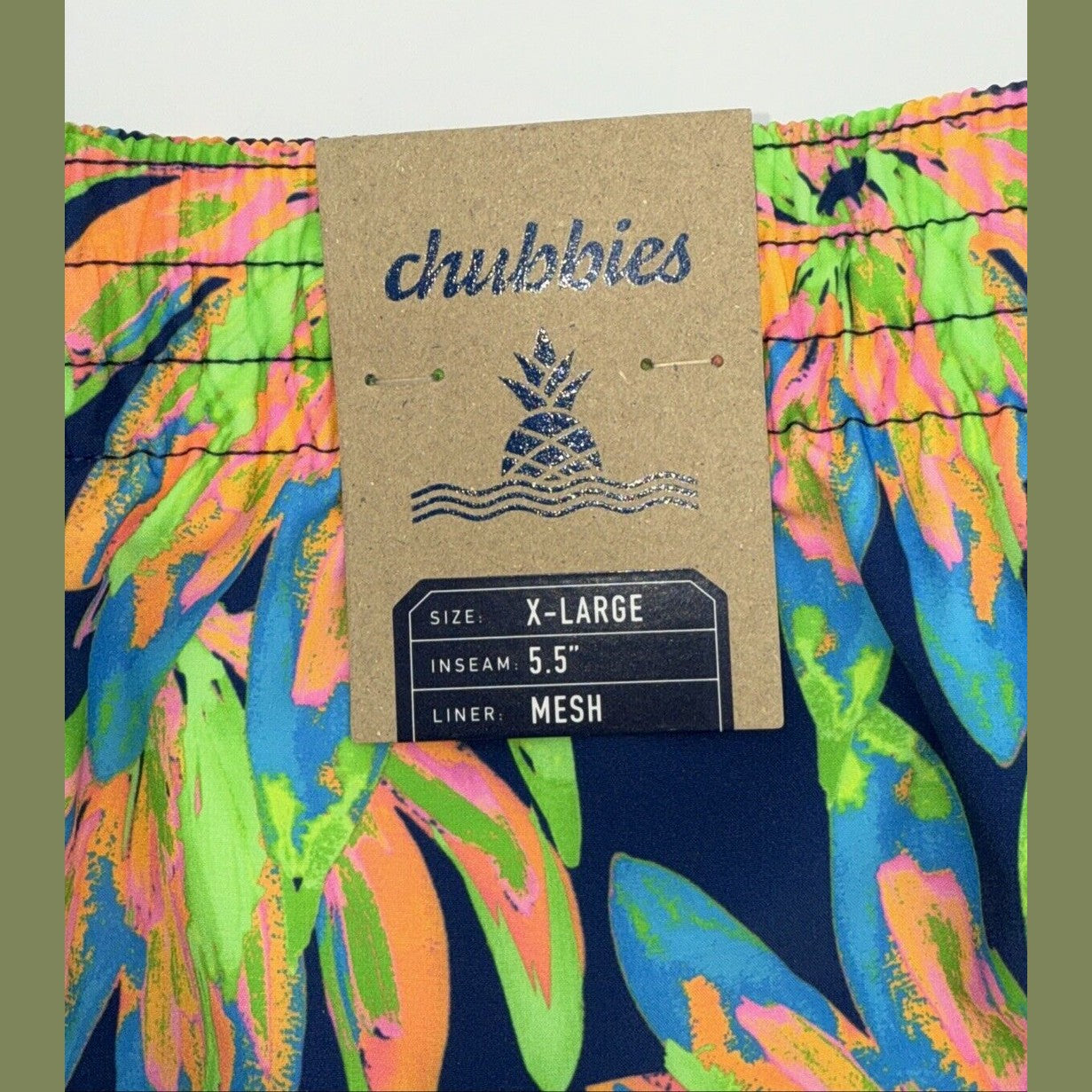 $70 Chubbies The Ocean Flowers 5.5" Inseam Swim Trunks-Multi -XLarge -New Tag