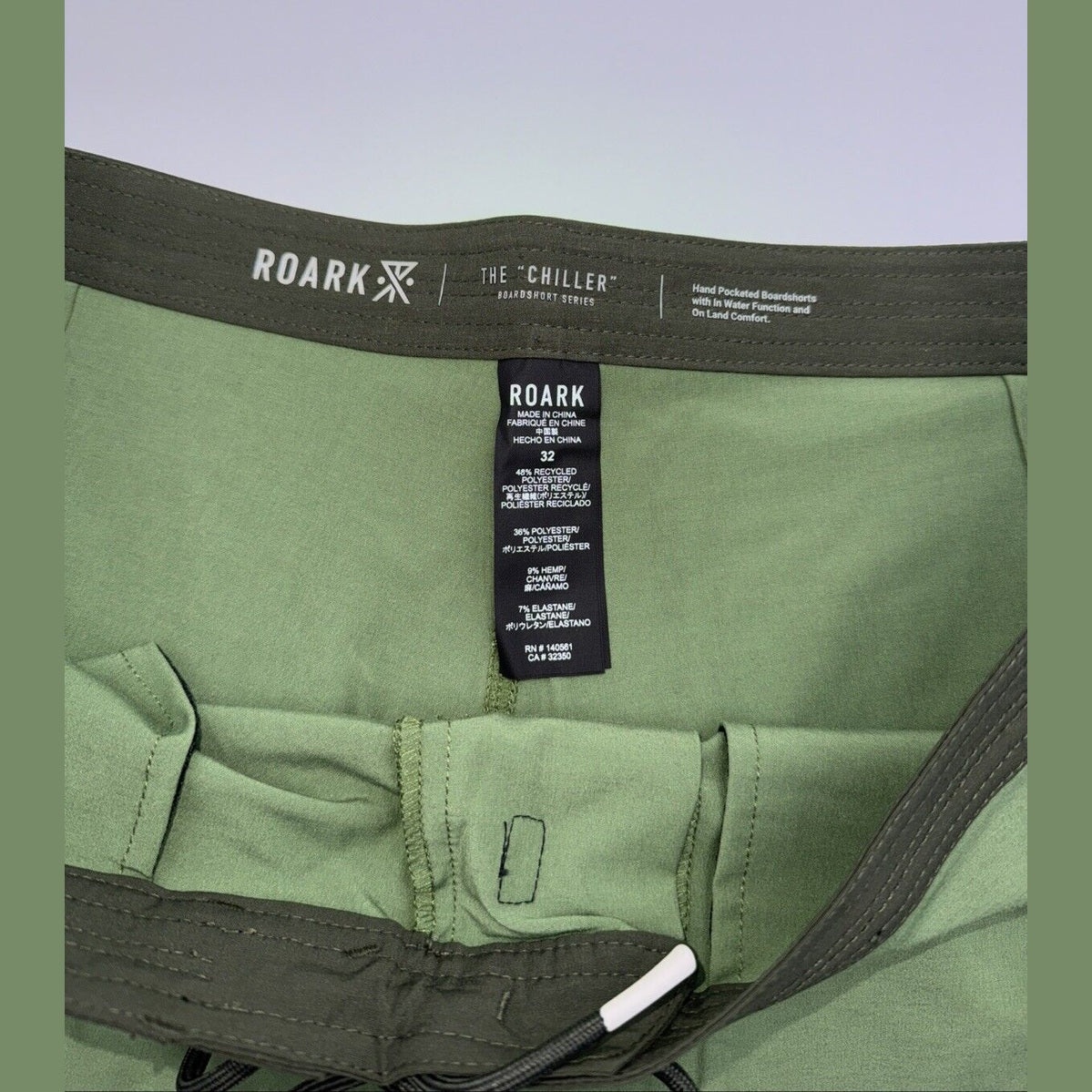 $69 Roark Men’s Chiller 17” Mixtape Boardshorts Trunks-Jungle Green-32W- New Tag