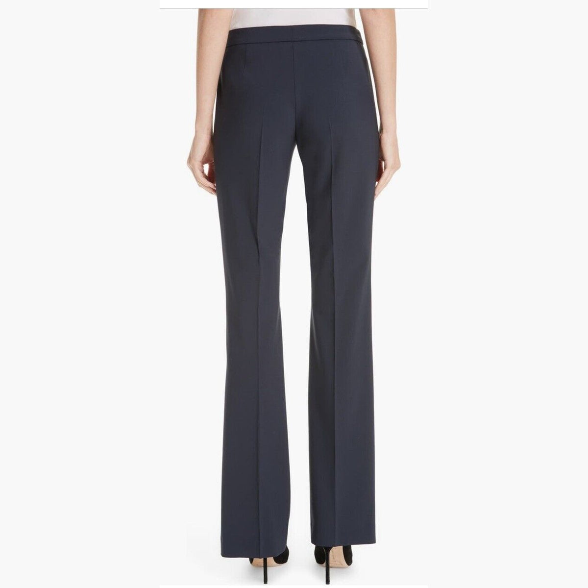 $248 Hugo Boss Women's Tulea SideZip Wool Flare Leg Pants-Black-Size: 6- 32W 34L