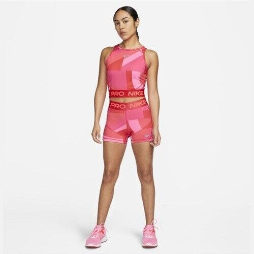 Nike Women's Pro Dri-FIT Cropped Training Tank Top - Bright Crimson- XL
