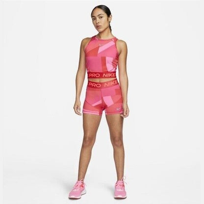 Nike Women's Pro Dri-FIT Cropped Training Tank Top - Bright Crimson- XL