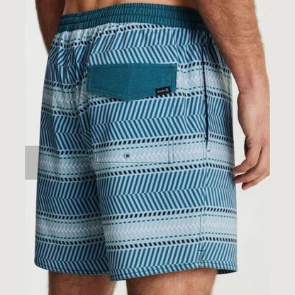 $66 Roark Men’s Shorey 16” Elastic Waist Trunks-Herringbone Cosmica-Large-New