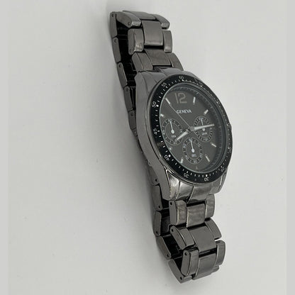 Geneva Men’s Watch Sports Business Quartz Wristwatch Luxury Edition Grey-New