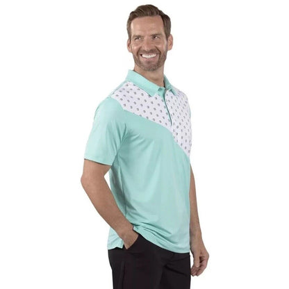 Covel Men’s Rick Oasis Crest Polo Golf Shirt - Mint Green- Large- NWT