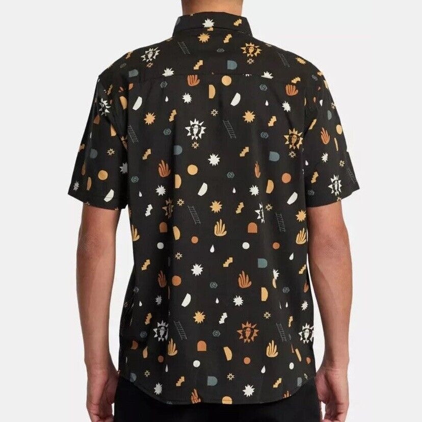 $66 RVCA Men’s ANYTIME S/S Button Shirt - PTK Brown -Size:  Medium - New Tag