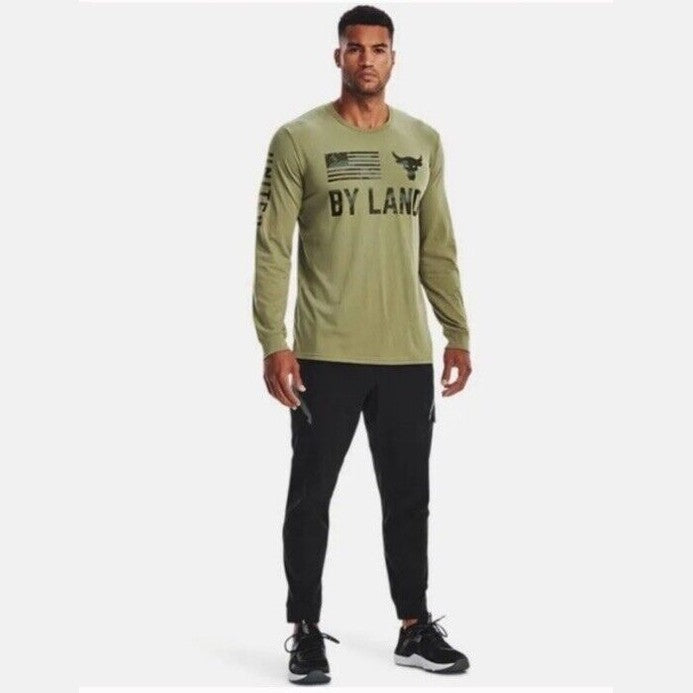 Under Armour Project Rock Veterans Day By Land Flag Long Sleeve Shirt Medium NWT