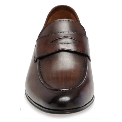 Ike Behar Trey Leather Loafers, Men's Size 8.5M- Brown NEW MSRP $450