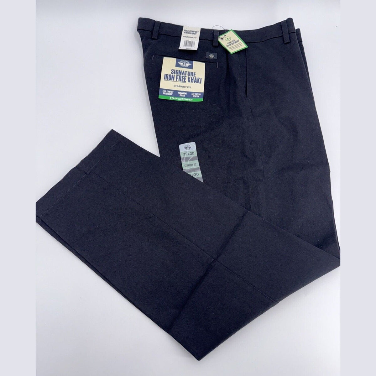 Dockers Men’s Signature Iron Free Khaki Pants, Straight Fit- Black- 32W 30L- NWT