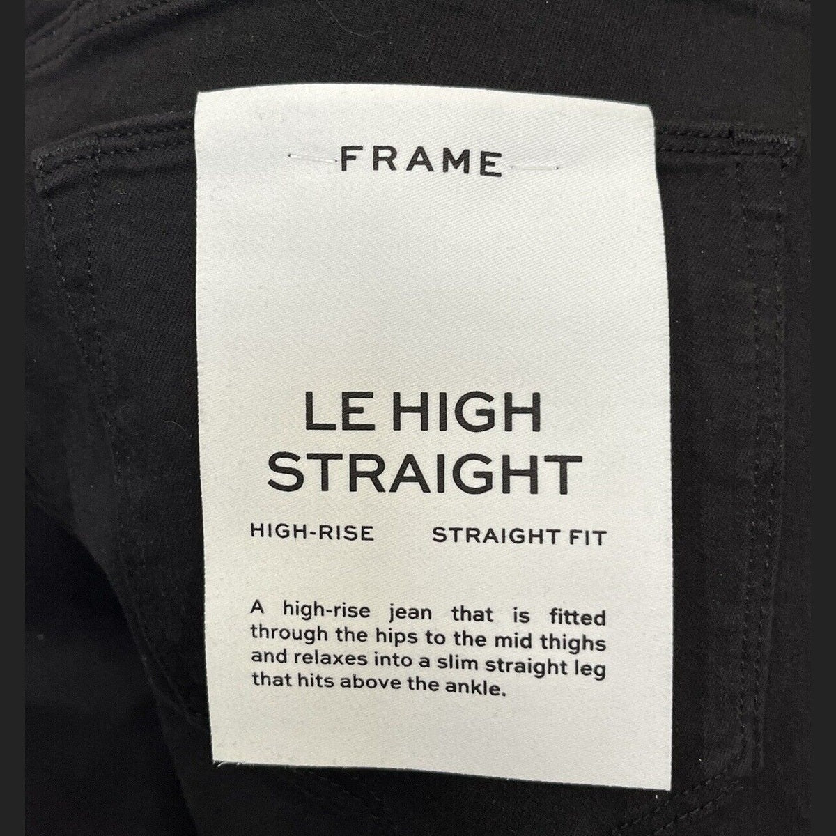 Frame Women’s Denim Jeans Le High Straight Fit Staggered-Black-Size: 30-New $205