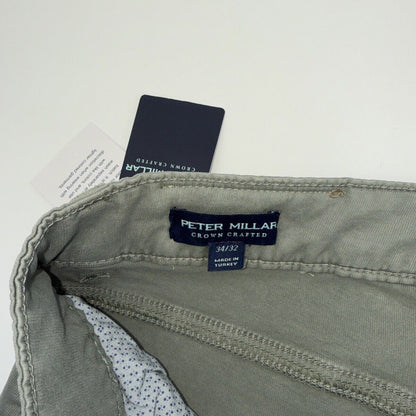 $200 Peter Millar Crown Men’s Crafted Wayfare 5 Pocket Pants-Sage- 34W x 32L-New