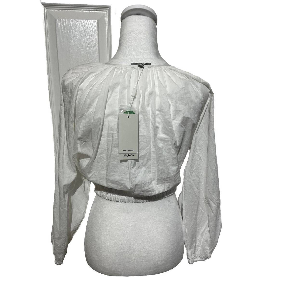 Rails Women’s Long Sleeve Katia Crop Shirt - Beach White- XSmall- New Tag $168