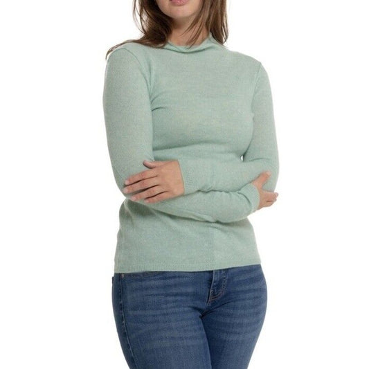 Telluride Clothing Company 2 Ply Cashmere Funnel Neck Sweater-Pistachio-Medium