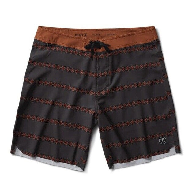 $89 Roark Men’s The Passage Primo Boardshorts Trunks Drawstring-Char Brown-36W