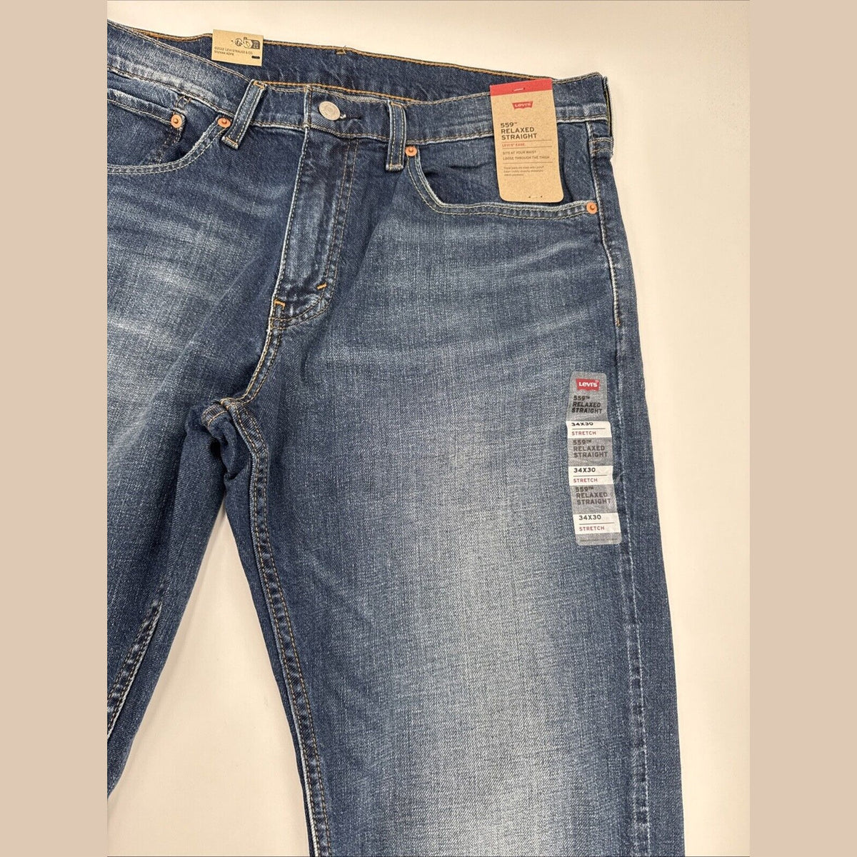 $69.50 Levi's Men's 559 Relaxed Straight Jeans - Mystery Man Blue - 34W 30L -NEW