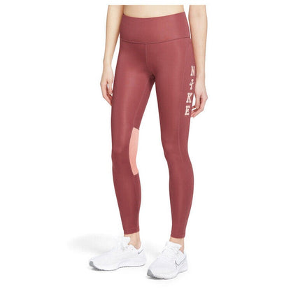 NIKE Women's FAST Mid-Rise 7/8 Length Running Tight Leggings-Rust-Size: 2XLarge