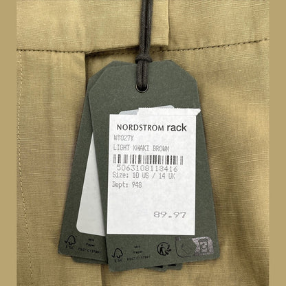 $148 AllSaints Women’s Linen-Blend Deri Lyn Pleated-light Khaki-Size: 14-New Tag