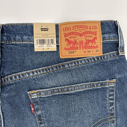 $69.50 Levi's Men's 559 Relaxed Straight Jeans - Mystery Man Blue - 34W 30L -NEW