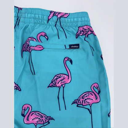 $70 Chubbies The Beach Retreat 5.5" Inseam Swim Trunks-Aqua/Pink- Large -New Tag