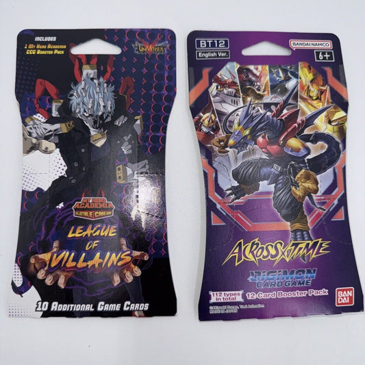 Combo Lot 2 Jasco CCG 1 League of Villains - 1 Across Time Booster Pack New