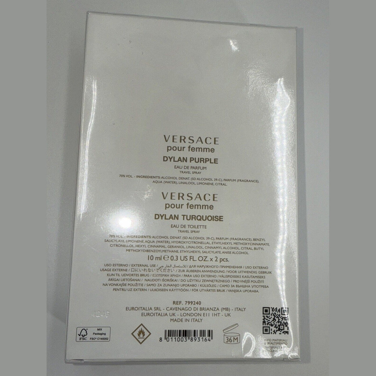 Versace The Dylan Collection Travel Spray Duo Set Perfect Luxurious Gift New