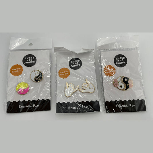 These Are Things Combo Lot Of 3 Enamel Pin Sets, New! Best Price