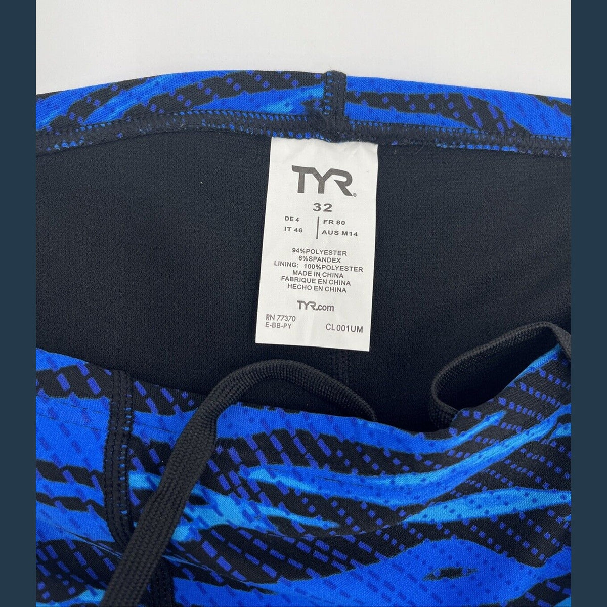 $60 TRY Men's Crypsis All-Over Jammer Swimsuit - Blue / Black- Size: 32- New Tag