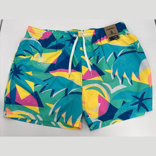 Chubbies Men's Stretch Swim Trunks 5.5" The Wave Dashers-Multi-2XLarge-New $70