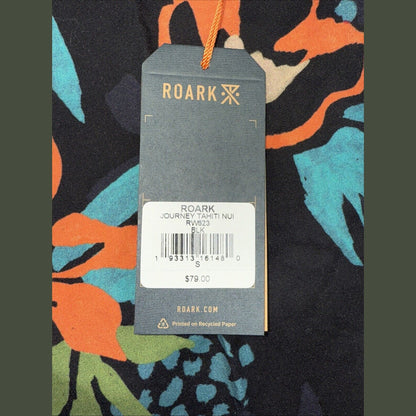 $79 Roark Men’s Journey Tahiti Nui Button S/S Shirt-Black Multi- Small-New Tag