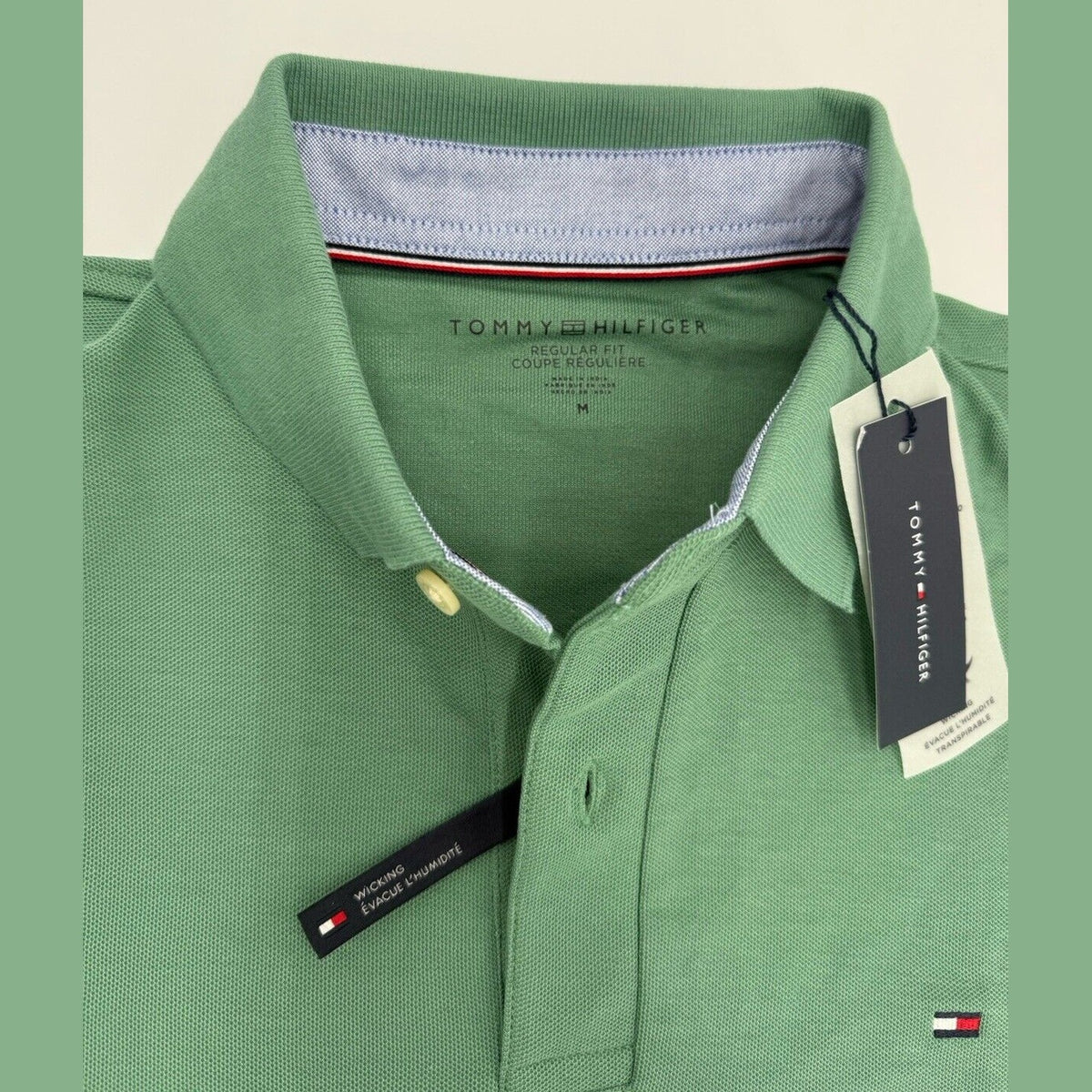 Tommy Hilfiger Men’s Justin Reg Fit Polo Shirt - Green - Medium - MSRP $64.50