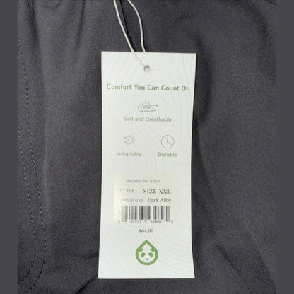 $64 Tasc Men's Weightless Recess 8" Tech Shorts-Dark Alloy Grey-2XLarge -New Tag