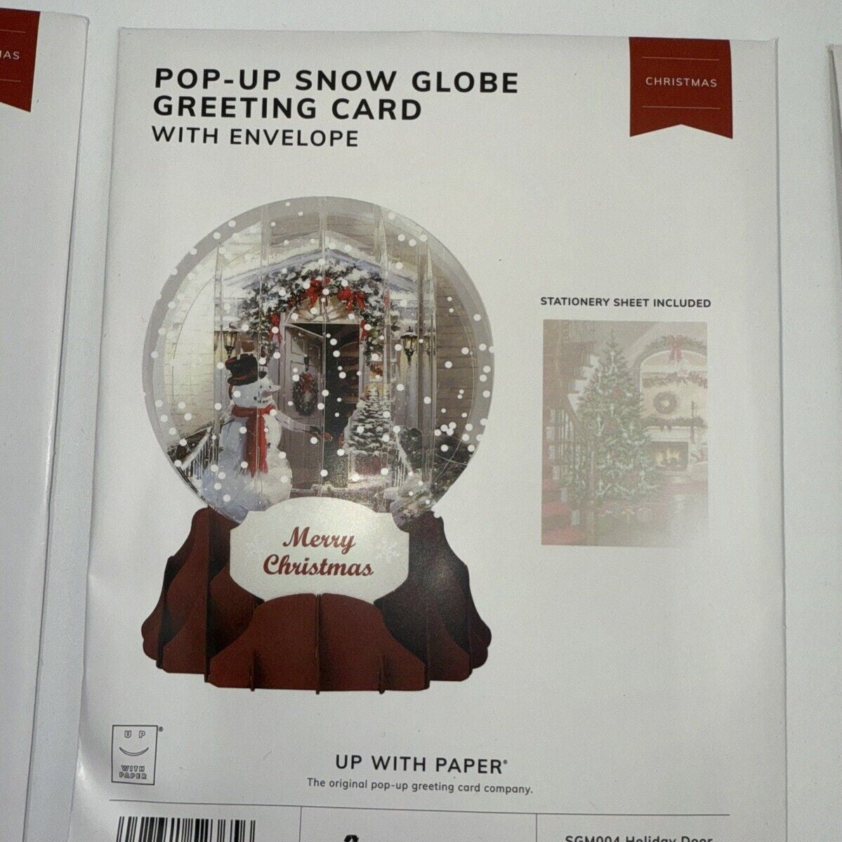 Lot Of 3  Up With Paper Snow Globe Pop Up -  Christmas Cards - You Get 3 Cards!