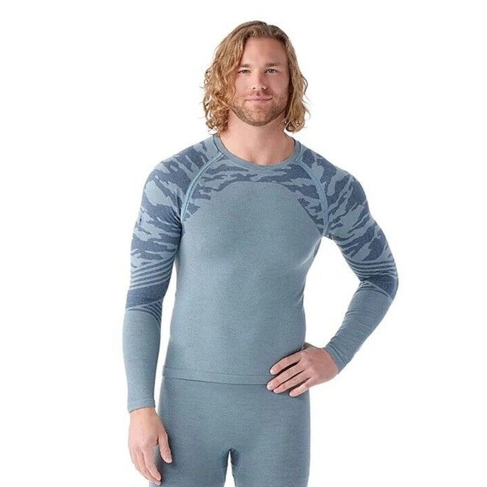 $110 Smartwool Men's Base Layer Intraknit Active Crew-Lead Grey-Large-NEW