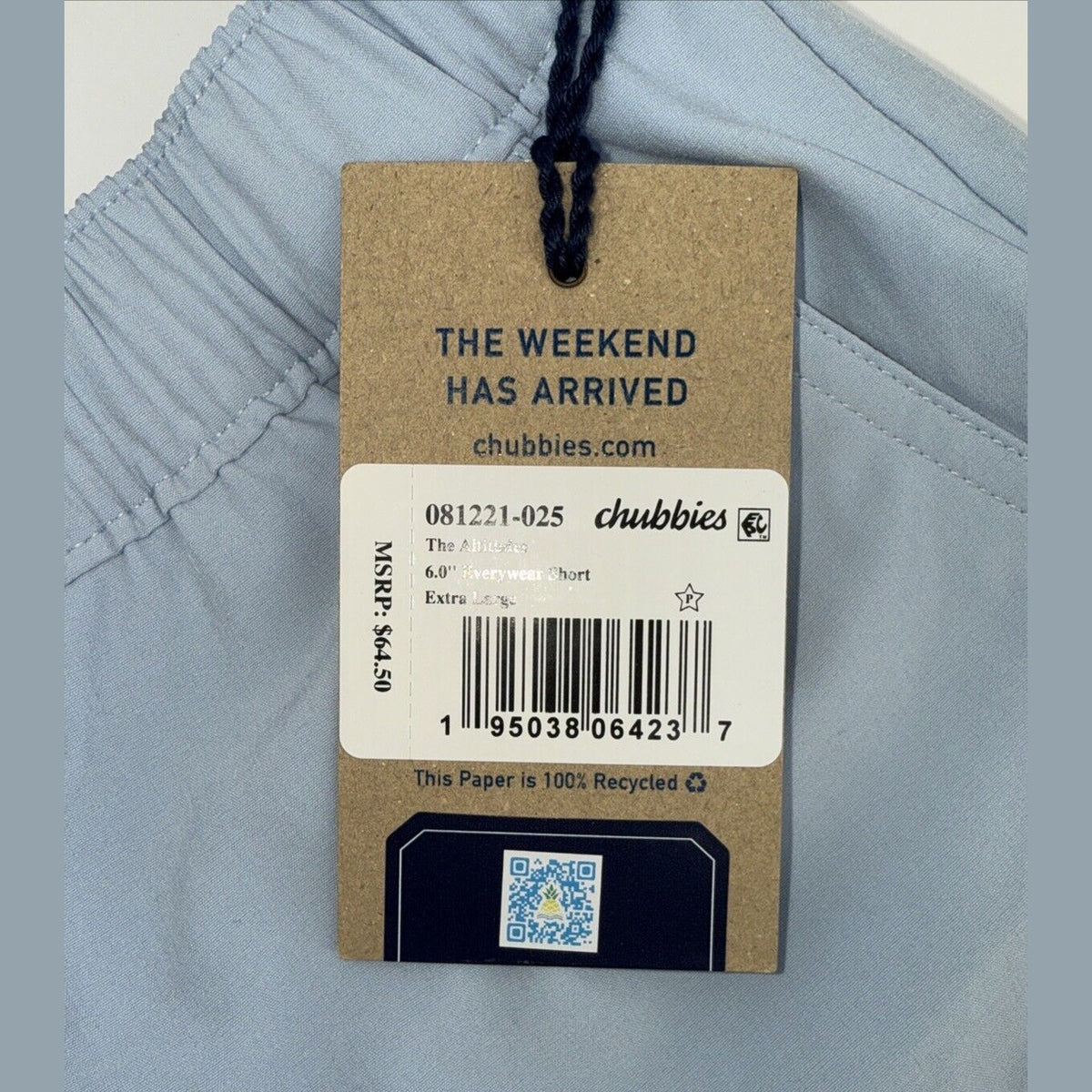 $65 Chubbies Men’s Everywear Tech Fabric 6” Shorts (2025 Version) Blue- XLarge