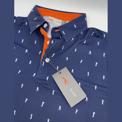 $104 KJUS Men’s Men Golfer Golf Polo Shirt MG60-L11-Atlanta Blue-Small- New Tag