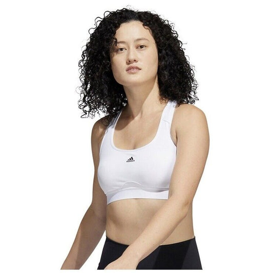 Adidas Powerreact Training Medium-Support Padded Bra-White-Size: MDD -New $35