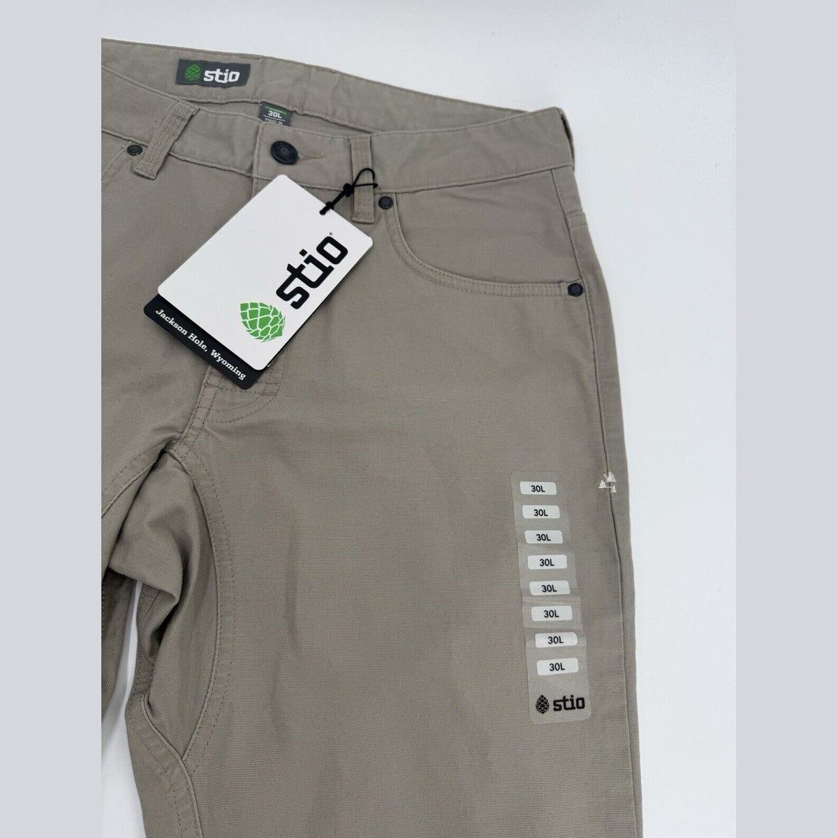 $100 Stio Men’s Organic Rivet Canvas Utility Pants- Talus- Size: 30 Long -New