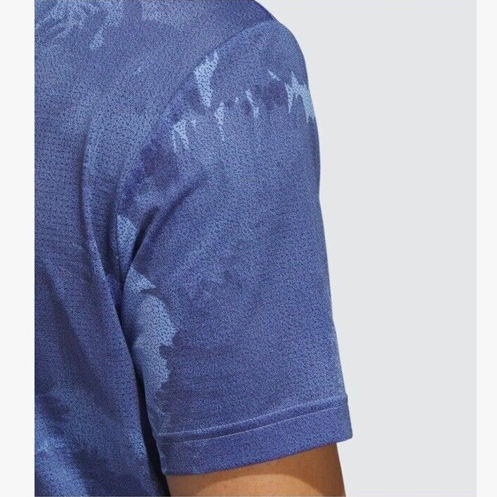 $65 Adidas Men's Flower Mesh Golf Polo Shirt -Real Blue - Small -New Tag