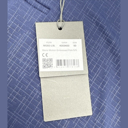 $109 Kjus Men’s Motion Golf Polo Embossed Performance Shirt-Navy-Size: 50/Medium