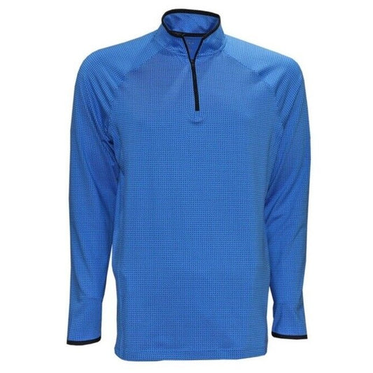 $75 Under Armour Men’s T2 Half Moons Print 1/4 Zip Golf Top - Blue- Medium -New