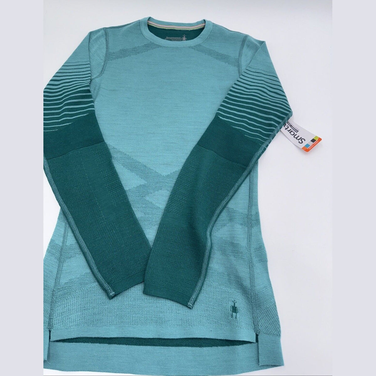 $130 Smartwool Women’s Intraknit Merino Base Layer Crew-Emerald -Small-New Tag