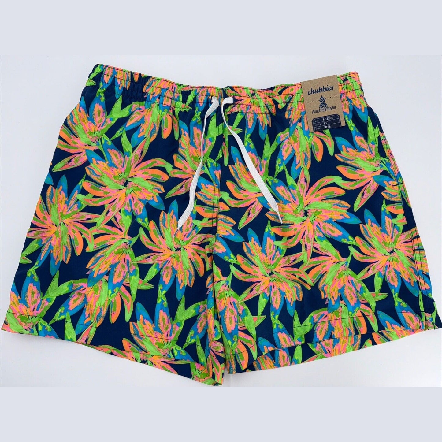 $70 Chubbies The Ocean Flowers 5.5" Inseam Swim Trunks-Multi -XLarge -New Tag