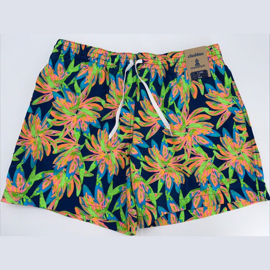 $70 Chubbies The Ocean Flowers 5.5" Inseam Swim Trunks-Multi -XLarge -New Tag