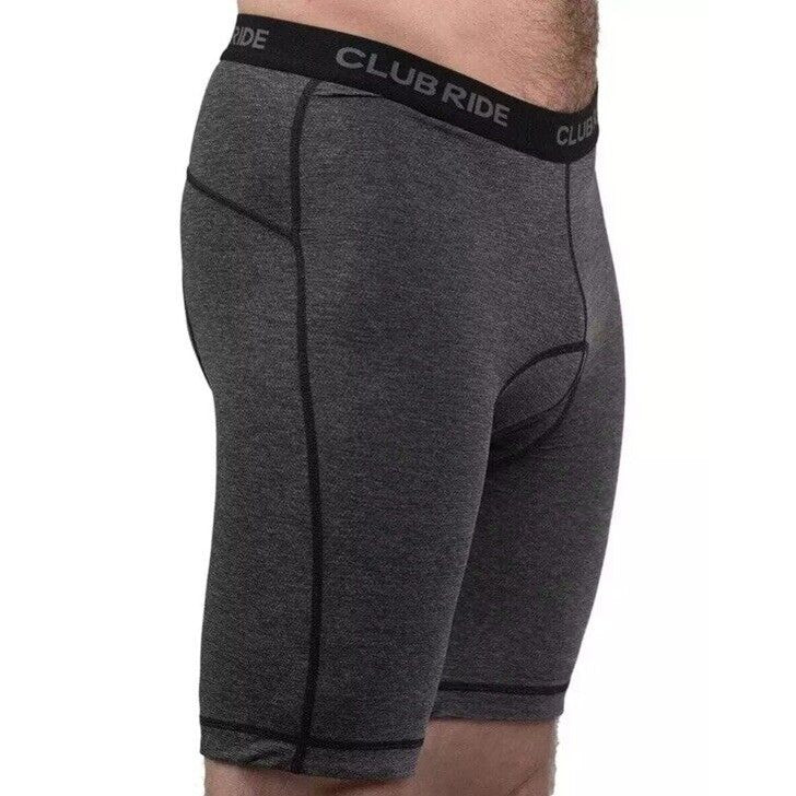 $60 Club Ride Apparel Men’s Woodchuck Bike Shorts - Black/Grey- Medium - New Tag