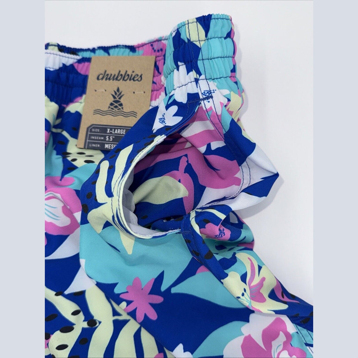 $70 Chubbies The Floral Surprise 5.5" Inseam Swim Trunks- Multi- XLarge -New Tag