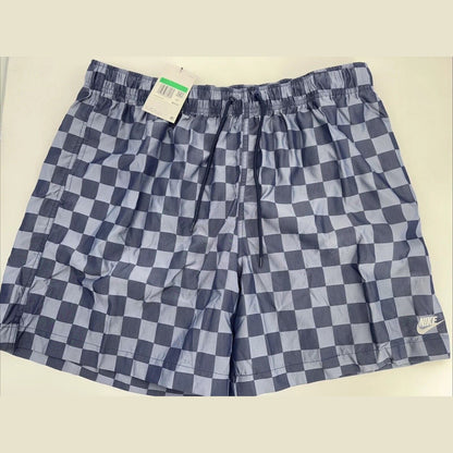 $60 NEW Nike Men’s Club Checkered Woven Flow Shorts-Blue/Grey- Large - New